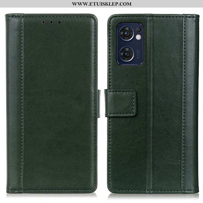 Etui Folio do Oppo Find X5 Lite Kolorowa Wersja Skóry Dwoinowej